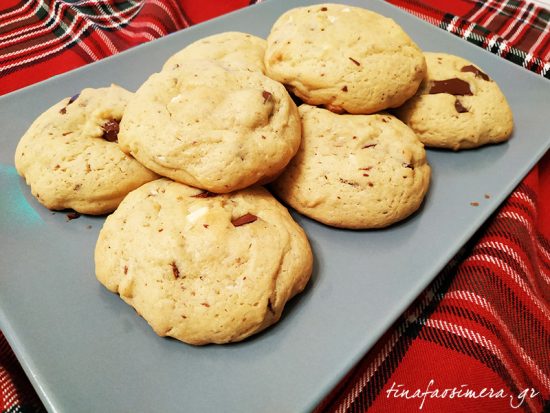 Χριστουγεννιάτικα Soft Cookies με κομμάτια σοκολάτας