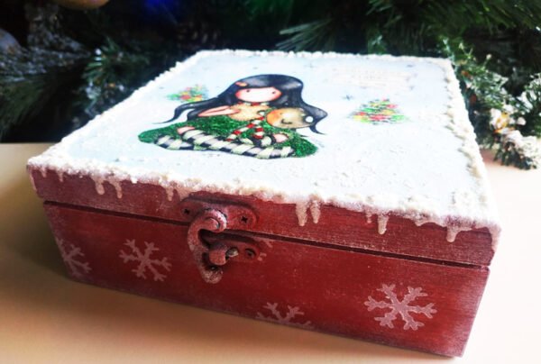 Χειροποίητο χριστουγεννιάτικο κουτί santoro