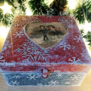 Χειροποίητο Χριστουγεννιάτικο ξύλινο κουτί