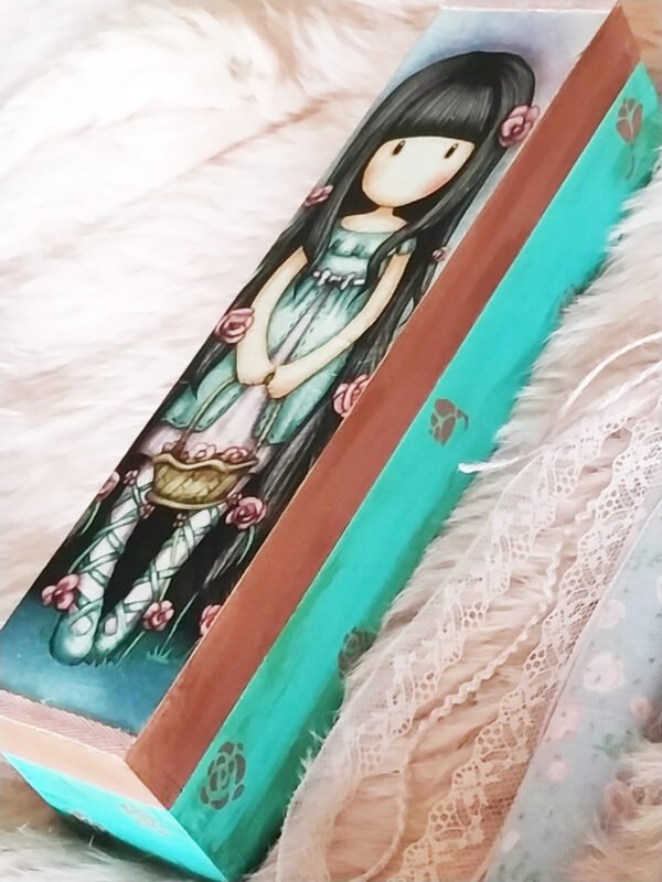 Χειροποίητη πασχαλινή λαμπάδα για κορίτσια santoro roses σε ξύλινο κουτί