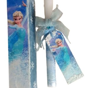 Πασχαλινή Λαμπάδα Frozen με την Elsa με ξύλινο κουτί